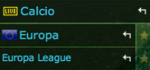 palinsesto live europa league