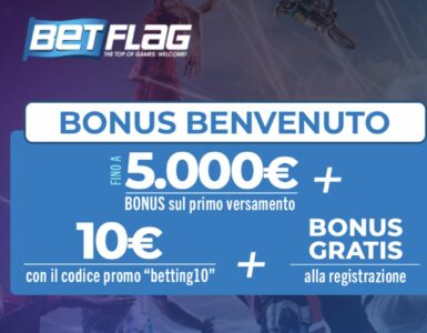 Bonus Scommesse Betflag Fino a 5.010€ con Codice Promo: betting10 5