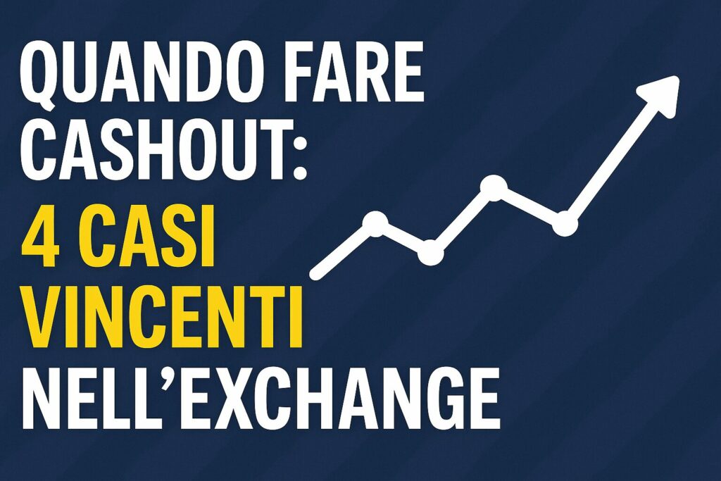 Quando Fare Cashout: 4 Casi Vincenti nell'Exchange (Con Esempio Reale) 1 Scopri quando fare cashout: 4 casi vincenti spiegati con esempi pratici per gestire al meglio le tue scommesse.