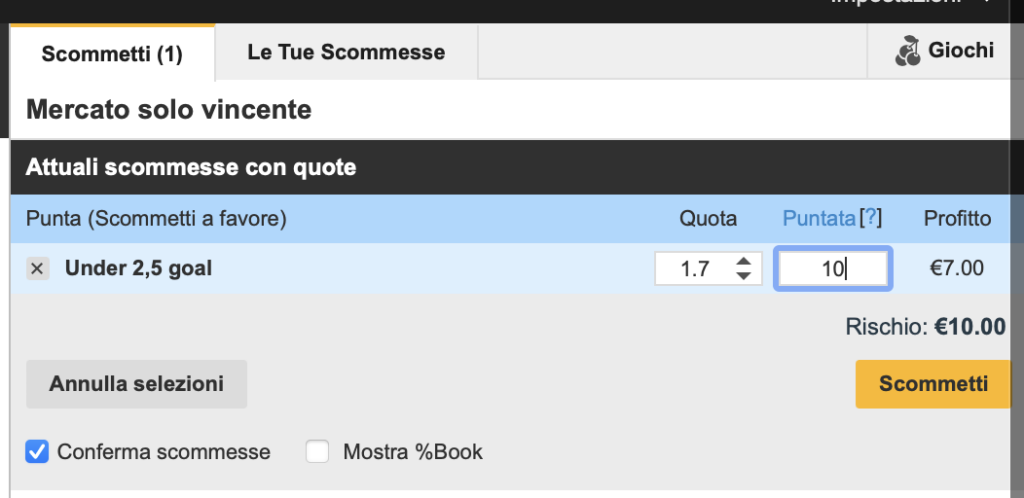 Come proporre quote personalizzate su Betfair Exchange 2 Come proporre quote personalizzate su Betfair Exchange 2