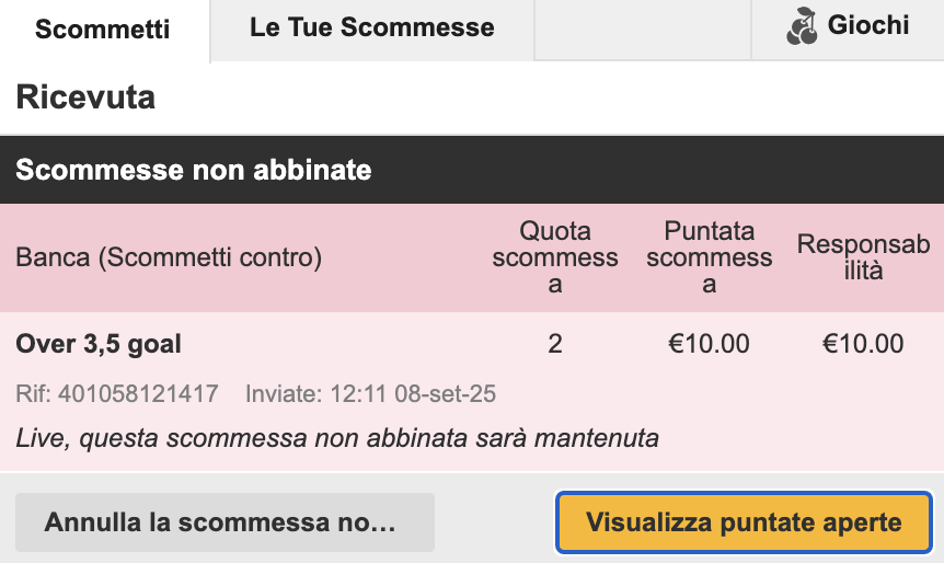 Cosa succede alle scommesse exchange non abbinate 9 Cosa succede alle scommesse exchange non abbinate 9