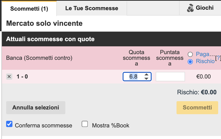 Ragionare da bookmaker: bancare un risultato con l'exchange 2