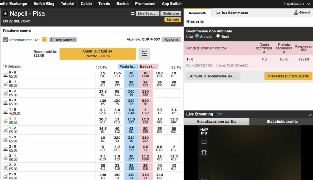 Ragionare da bookmaker: bancare un risultato con l'exchange 4