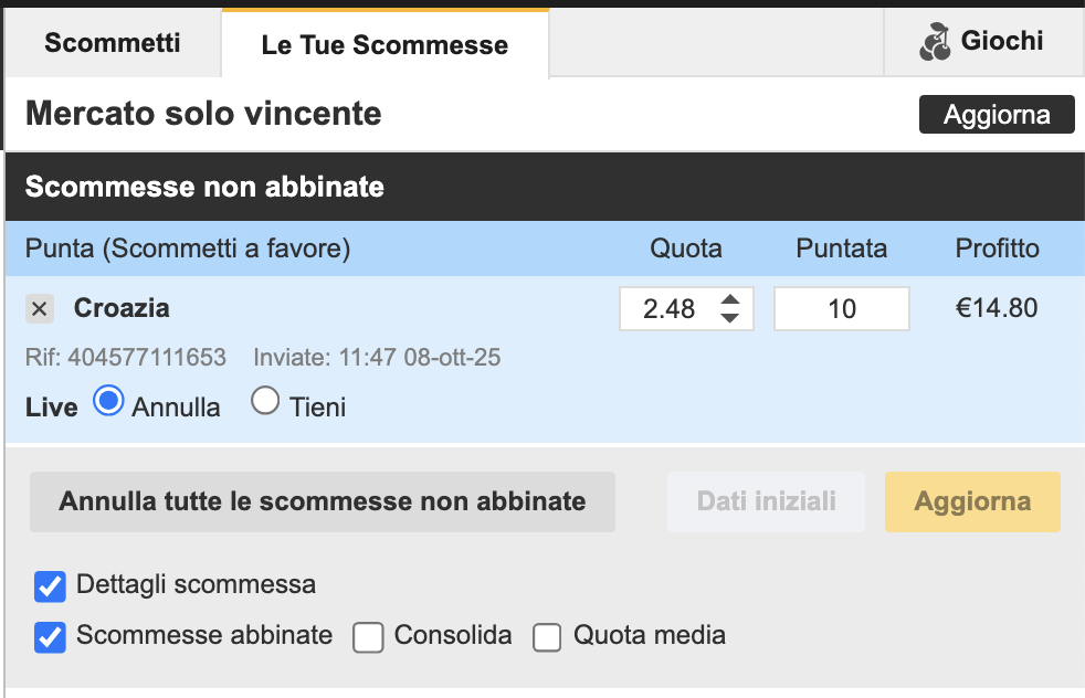 Come modificare una quota per garantire l'abbinamento nell'exchange 3 Come modificare una quota per garantire l'abbinamento nell'exchange 3