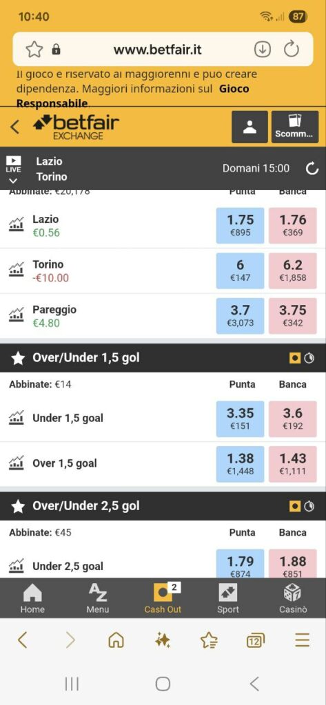 Come effettuare un dutching exchange su mobile 2 Come effettuare un dutching exchange su mobile 2