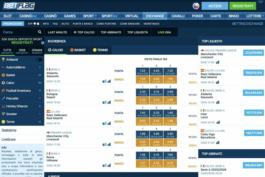 Piattaforma Betflag Exchange 1