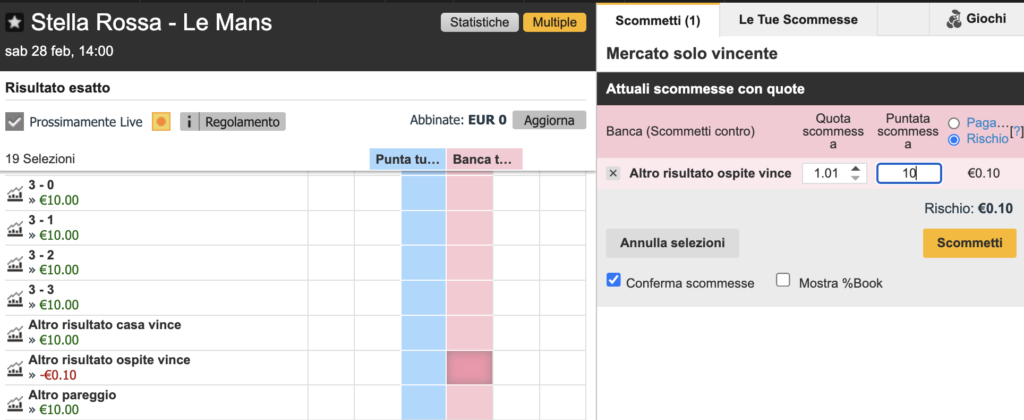 Bancare a 1.01: perché non si vedono le quote 2 Bancare a 1.01: perché non si vedono le quote 2